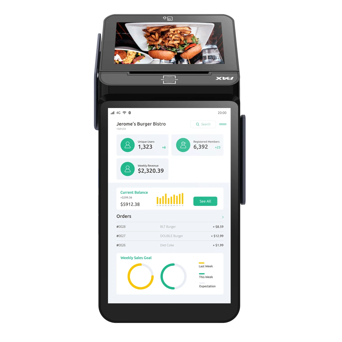 Pax A8700 POS - View 1